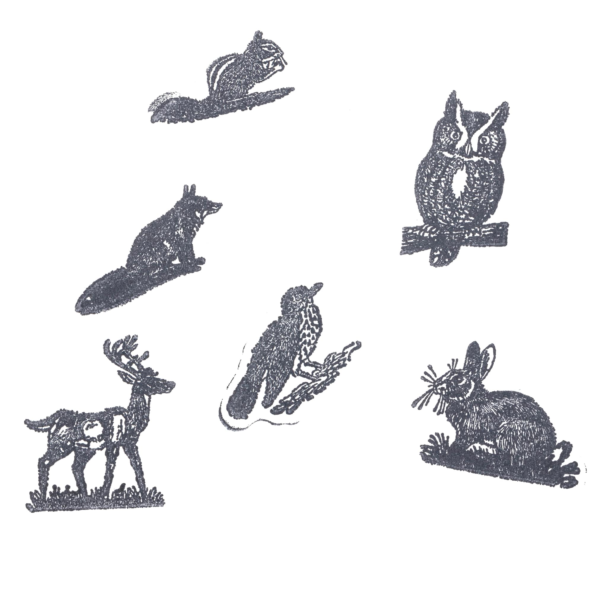 6 Pack: Woodland Animals Wood Stamp Set by Recollections™